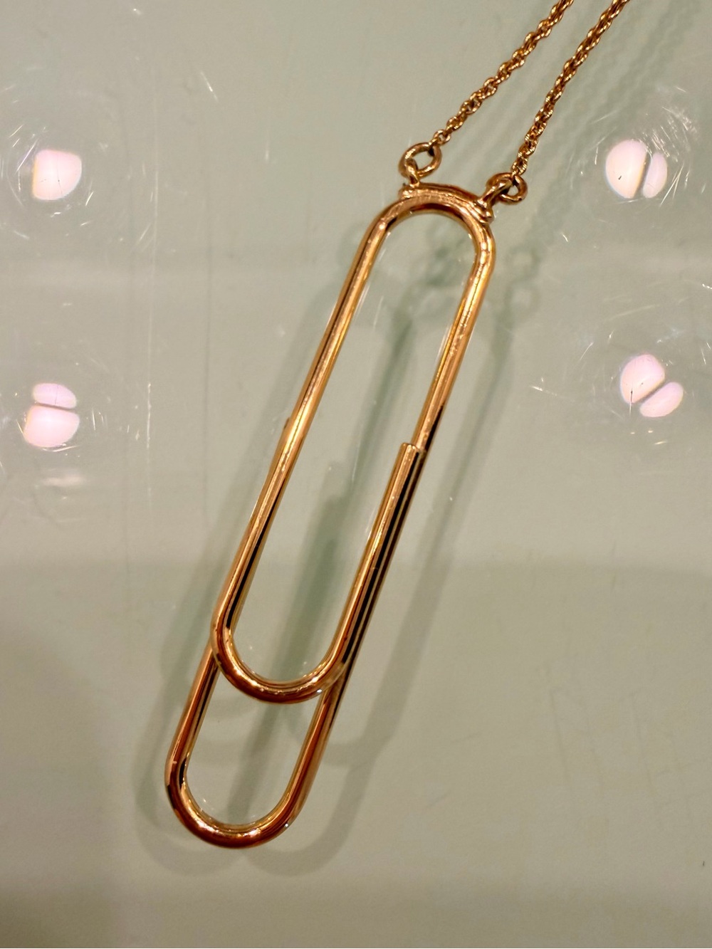 Kate Spade Gold Paperclip Pendant Necklace - Women's Jewelry